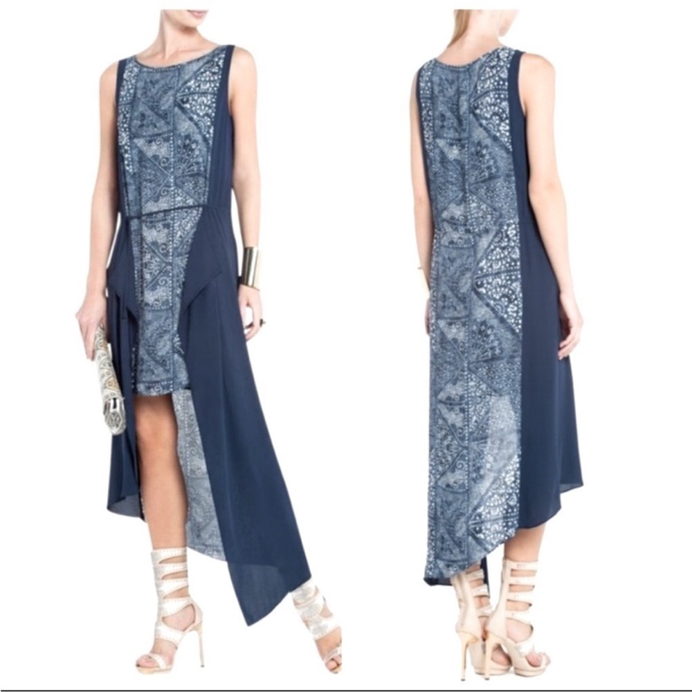 Revolve BCBGMaxAzria Urika Parisian Blue Assymetrical Dress